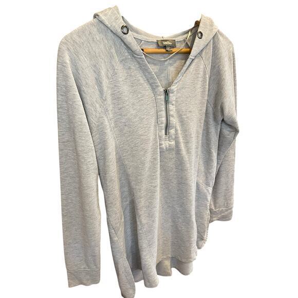 Neiman Marcus Women Small Hoodie Sweatshirt 3/4 Zip Pullover Heathered Greyâ - Picture 3 of 7